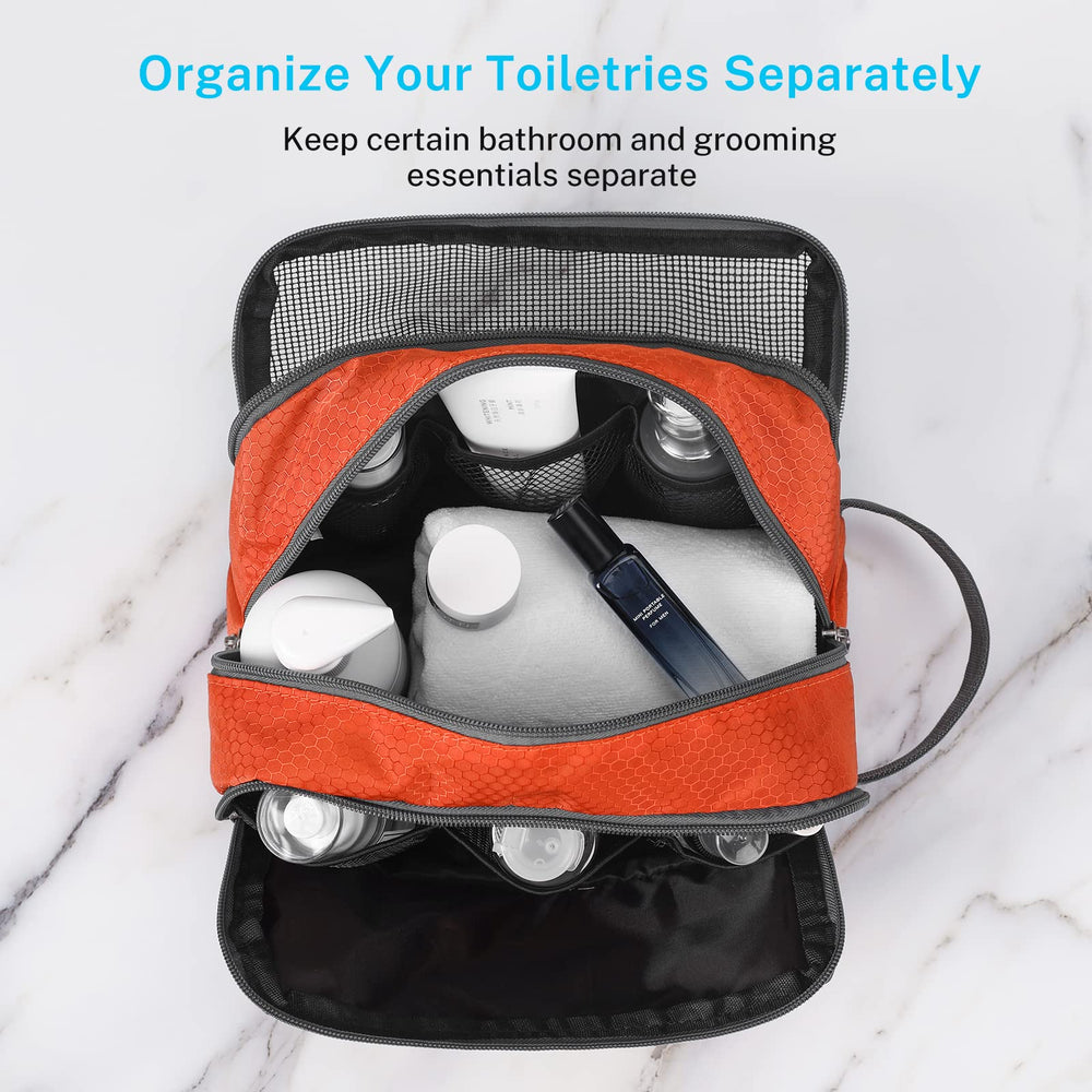 Gonex sac toilette voyage en nylon orange – design ultra léger pour emporter partout.