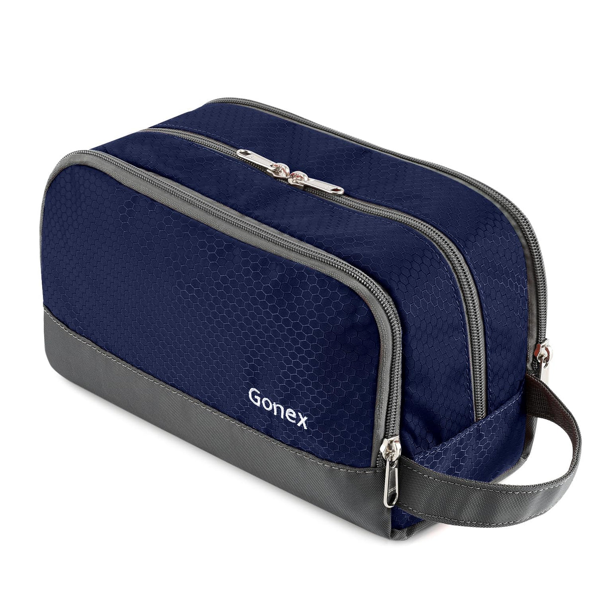 Gonex trousse toilette voyage nylon bleu profond : rangement organisé et pratique.