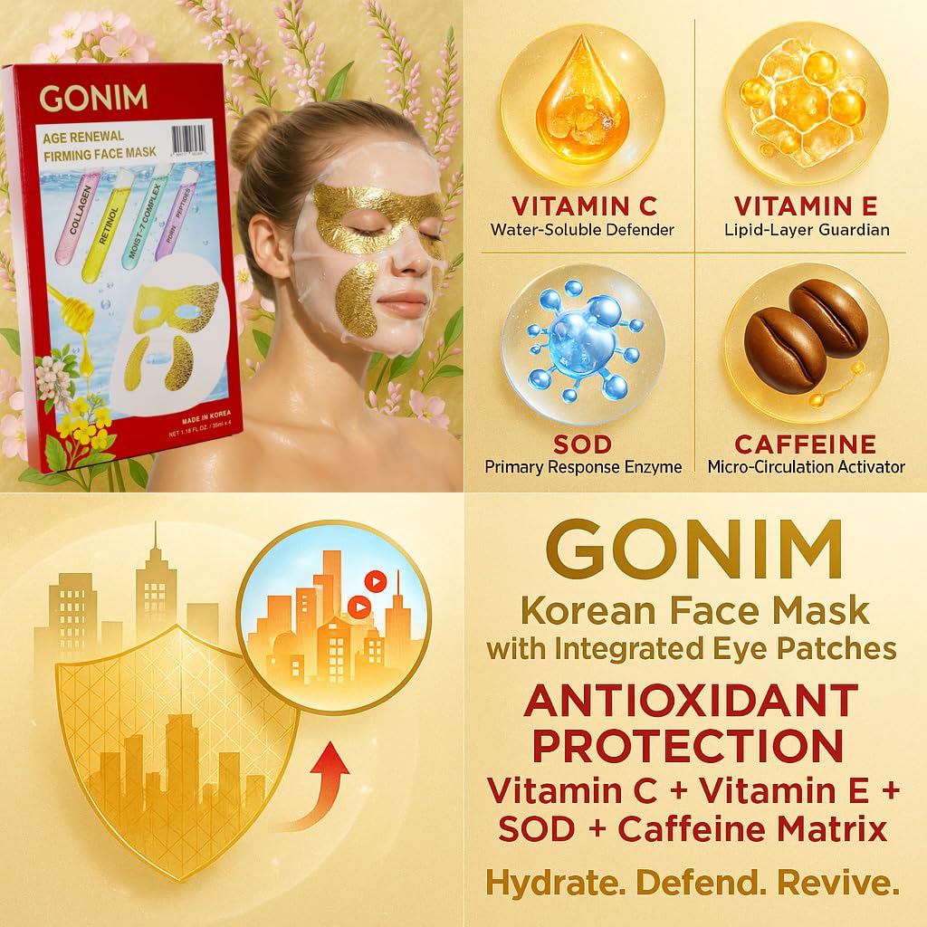 Masque GONIM hydratant à 7 couches d'acide hyaluronique.