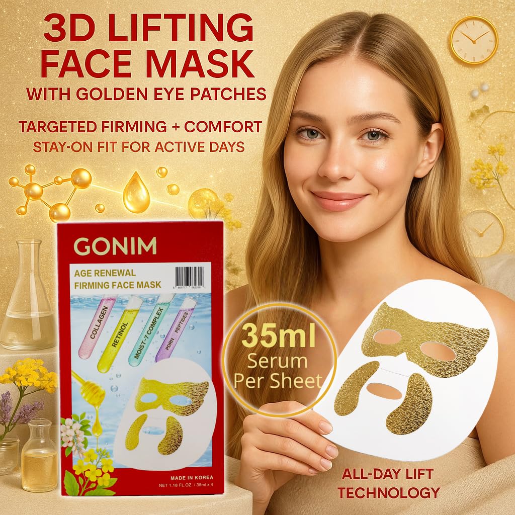 Masque visage coreen GONIM avec ADN saumon et collagène revitalisant.