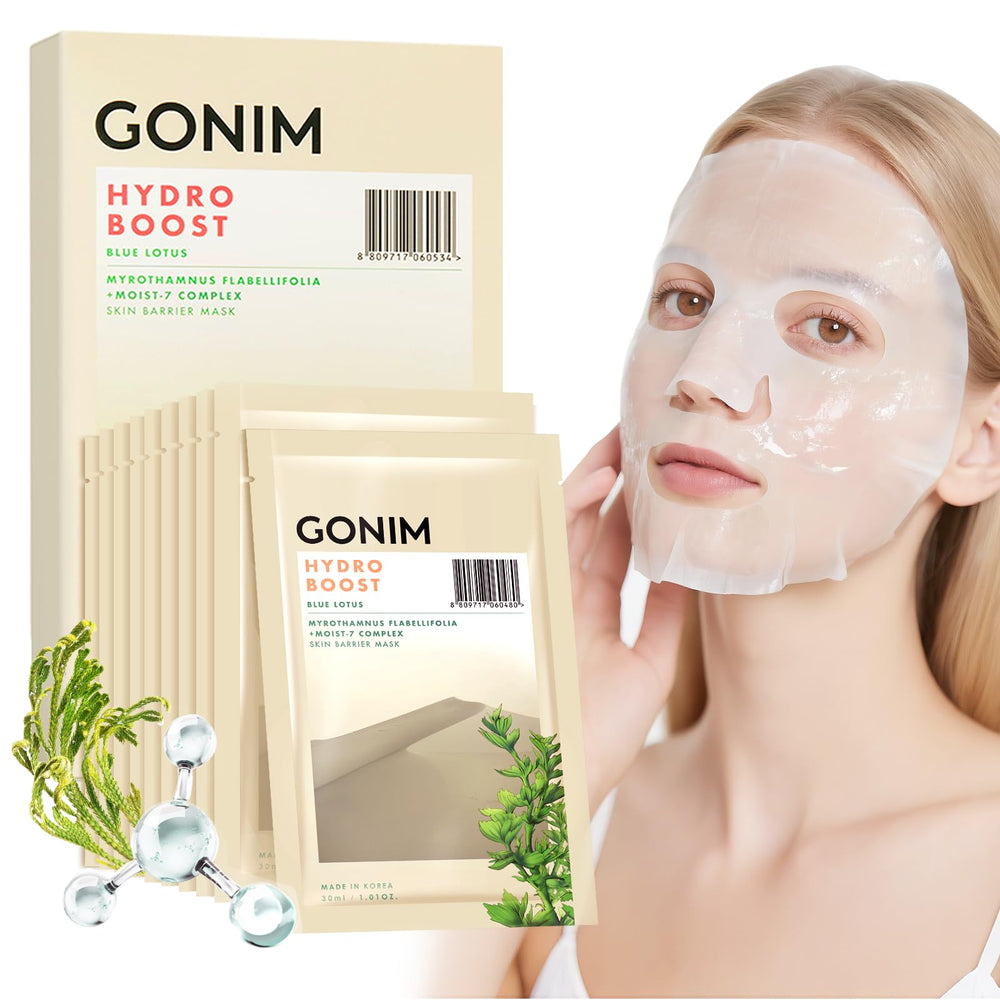 Masque GONIM visage hyaluronique: hydratation profonde et repulpage.