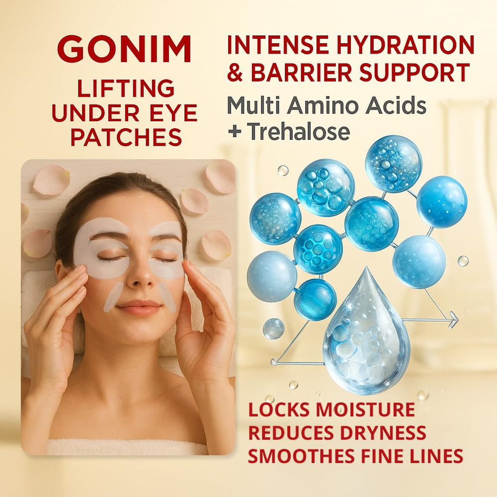 Patchs yeux gonim usage nocturne pour soin intensif pendant le sommeil.
