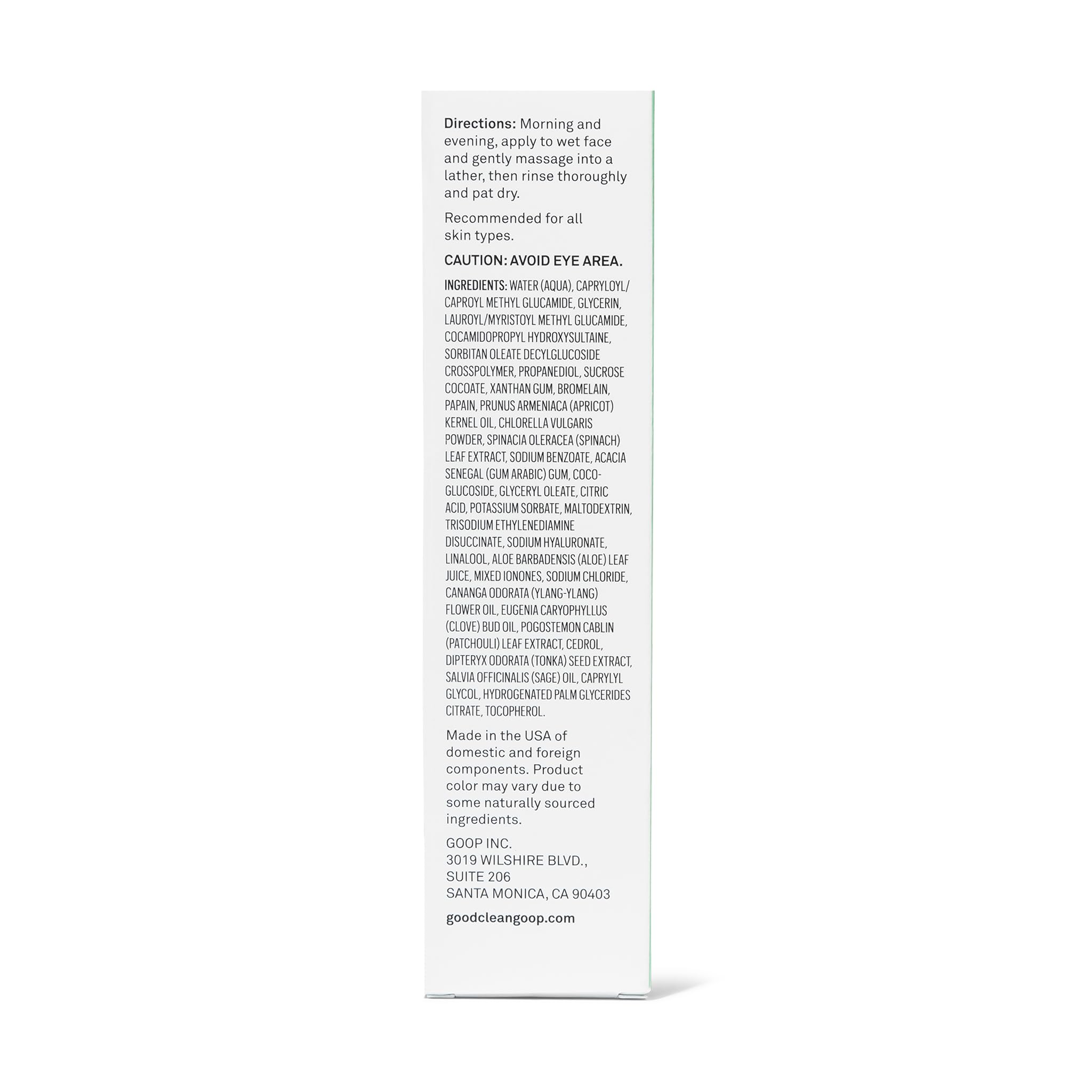 peau lumineuse après rinçage avec good.clean.goop.