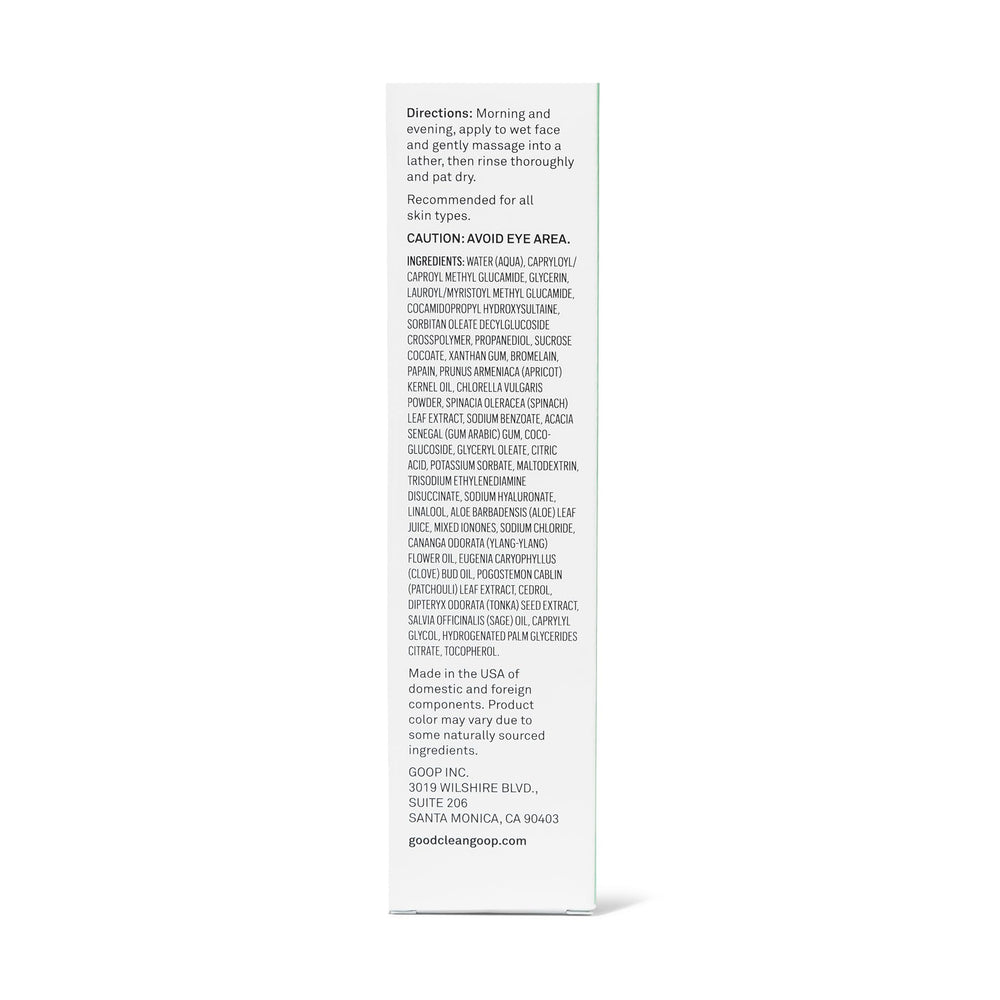 peau lumineuse après rinçage avec good.clean.goop.
