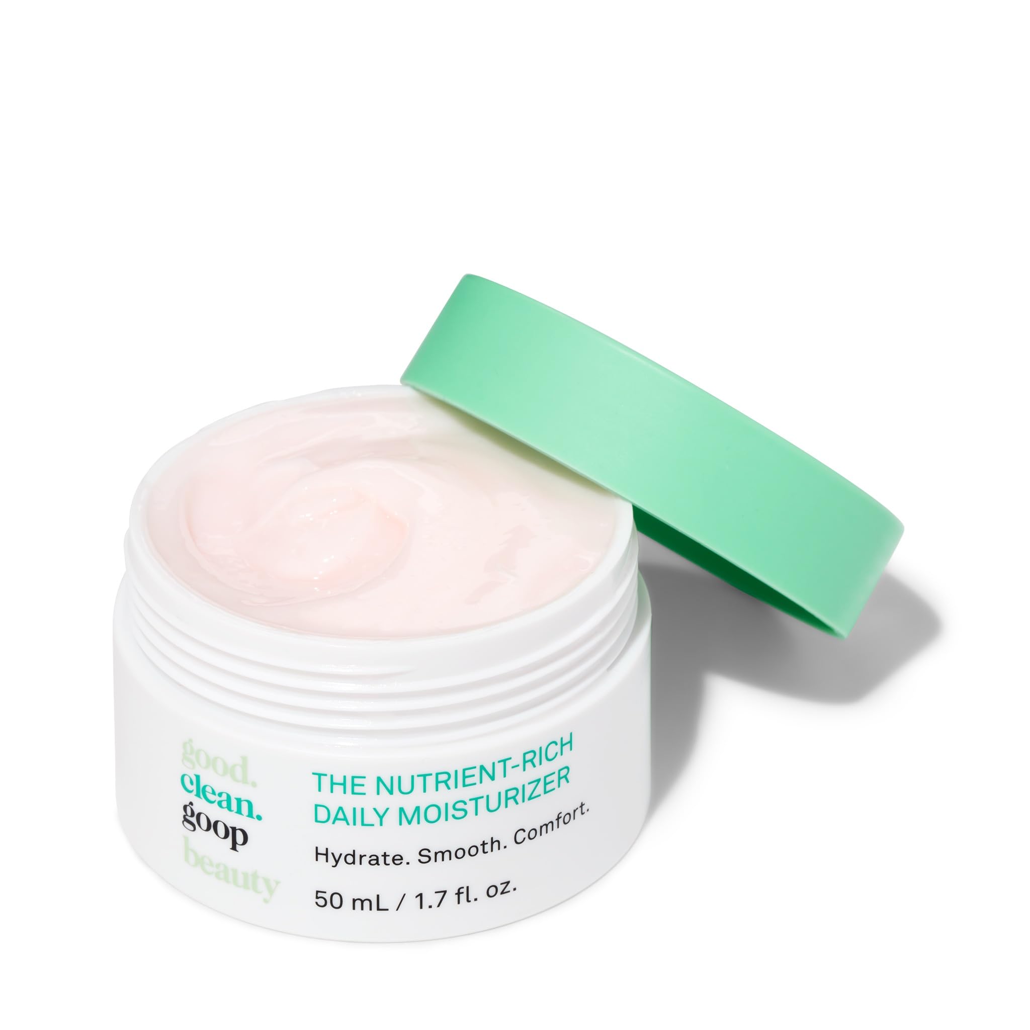 good.clean.goop Hydratant Quotidien - flacon et texture gel-crème offrant une hydratation durable