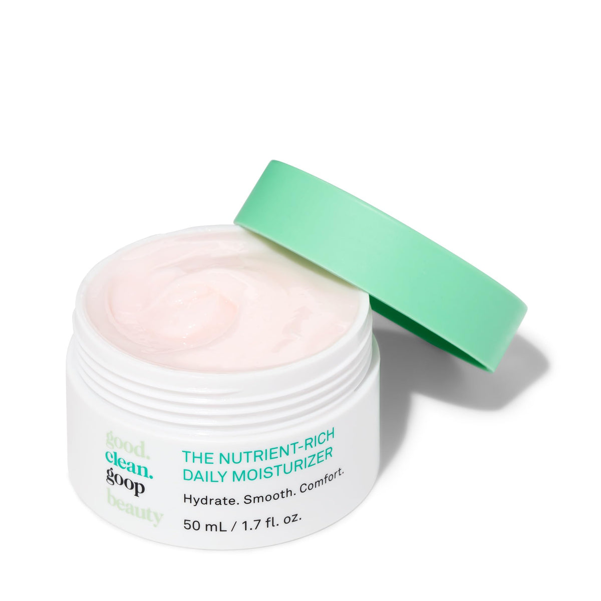 good.clean.goop Hydratant Quotidien - flacon et texture gel-crème offrant une hydratation durable