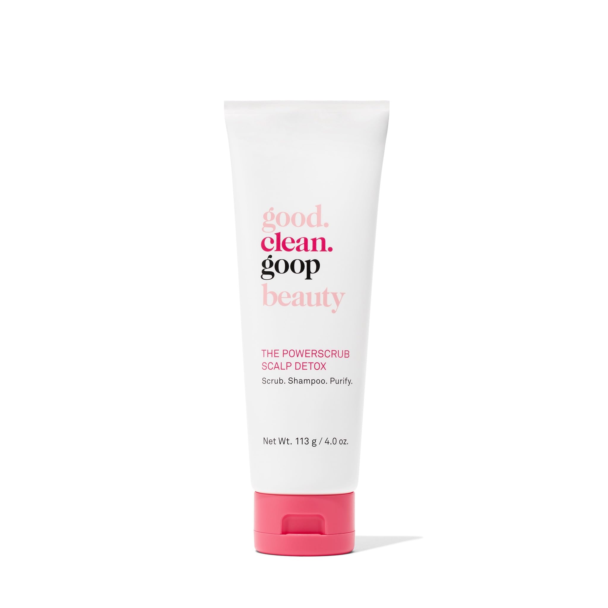 good.clean.goop Powerscrub Scalp Detox – Bouteille prête à purifier le cuir chevelu en profondeur.