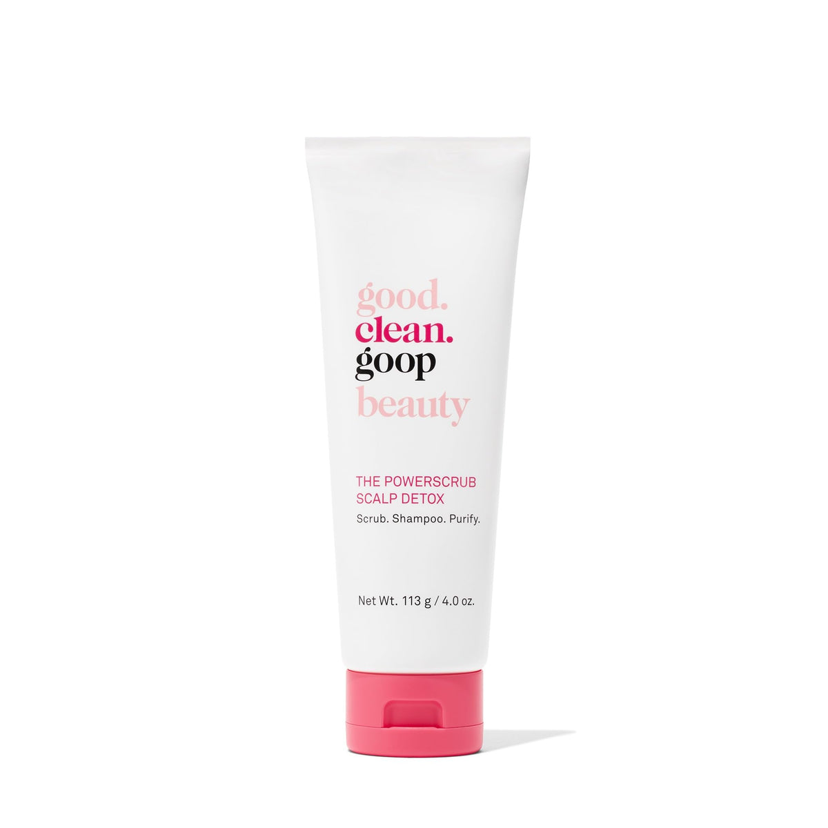 good.clean.goop Powerscrub Scalp Detox – Bouteille prête à purifier le cuir chevelu en profondeur.