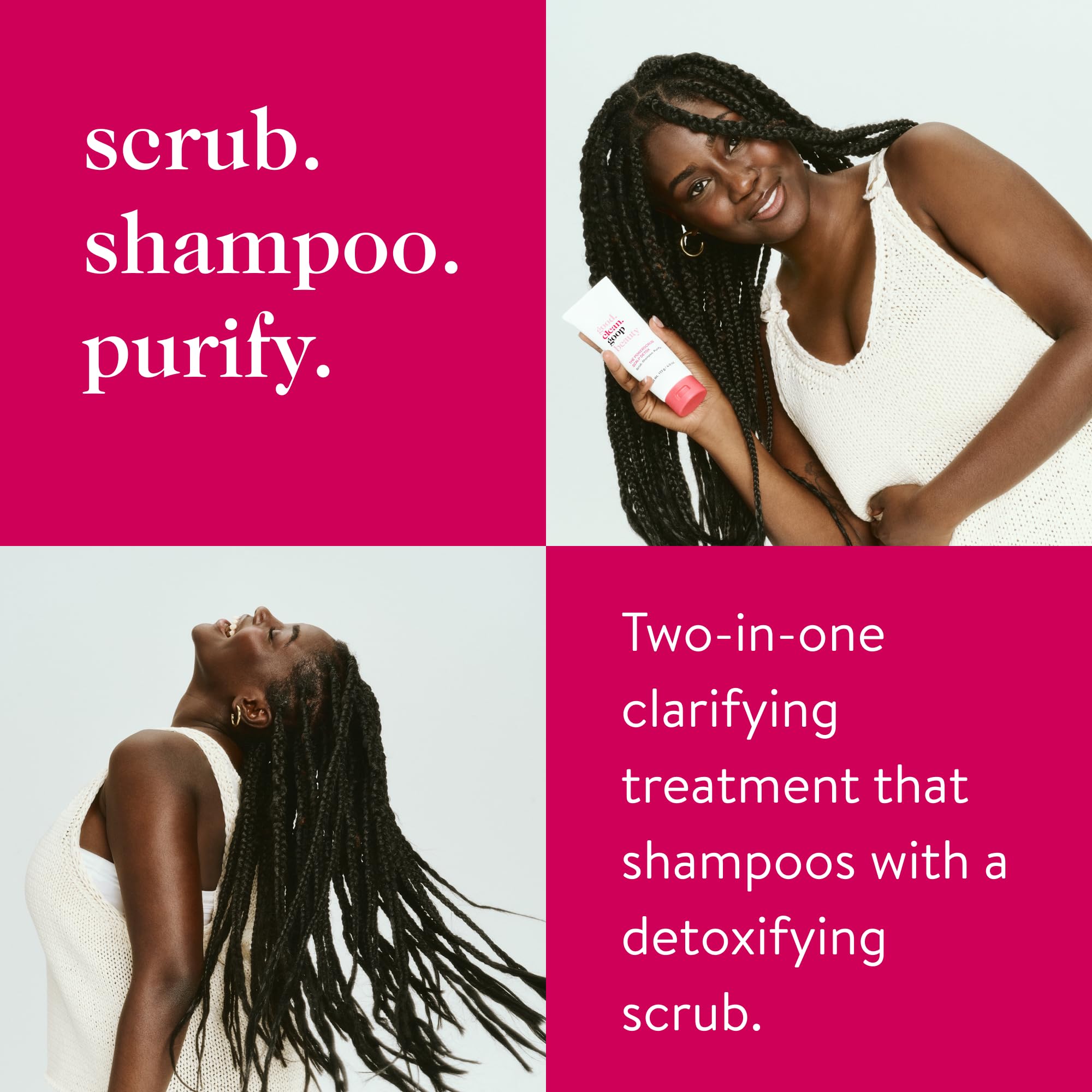 good.clean.goop Powerscrub Scalp Detox – Gommage au sel purifiant sans agresser les cheveux.