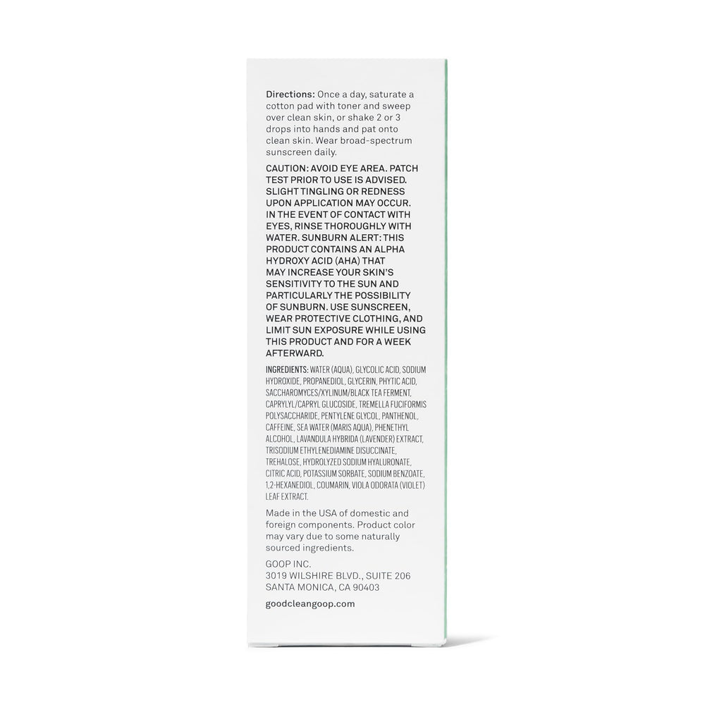 good.clean.goop routine quotidienne tonique, peut favoriser un teint lumineux.