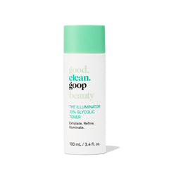 good.clean.goop tonique glycolique 10% en flacon, exfoliation douce pour teint homogène.