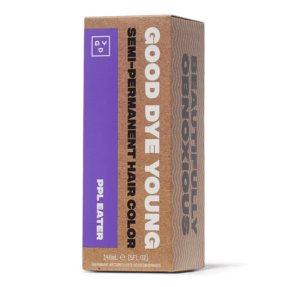 Good Dye Young – bouteille violet, couleur vibrante et durable.