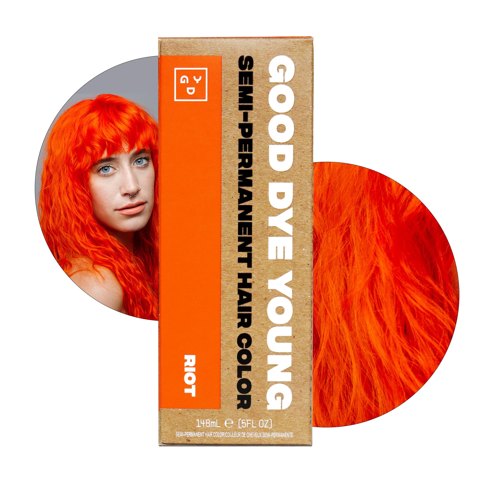 Good Dye Young: bouteille de colorant orange Riot prête à l'application.