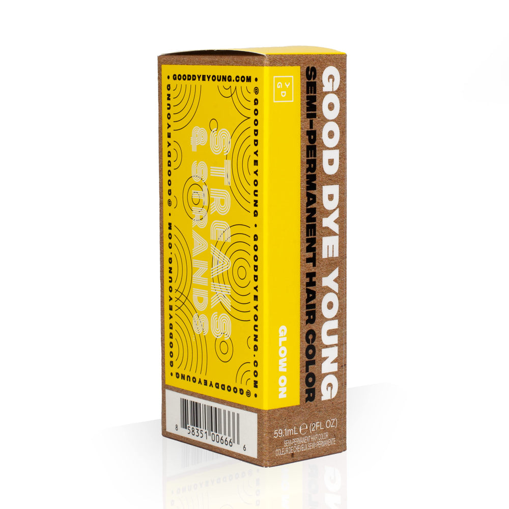 Protection UV sur cheveux avec Good Dye Young et teint jaune.