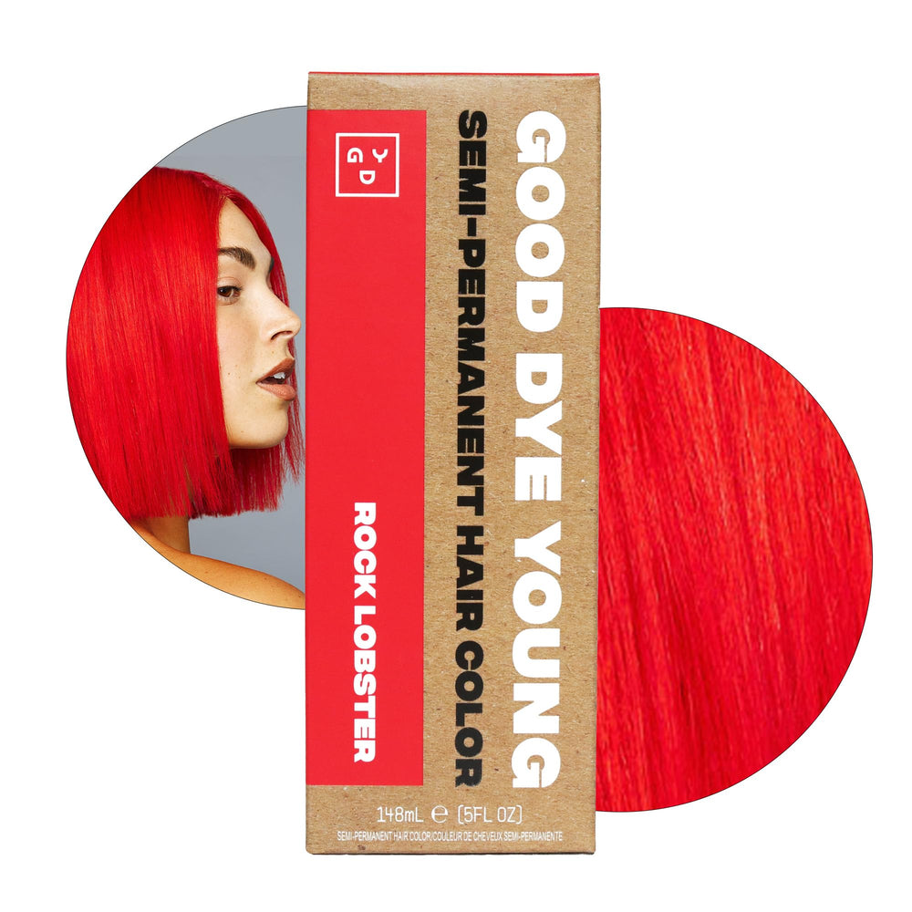 Good Dye Young Rock Lobster emballage montrant le packaging pratique pour une couleur orange vive.