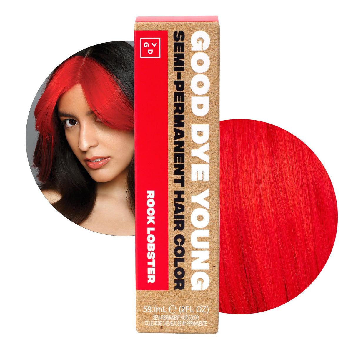 Good Dye Young Rock Lobster Red - bouteille couleur vive et nourrissante.