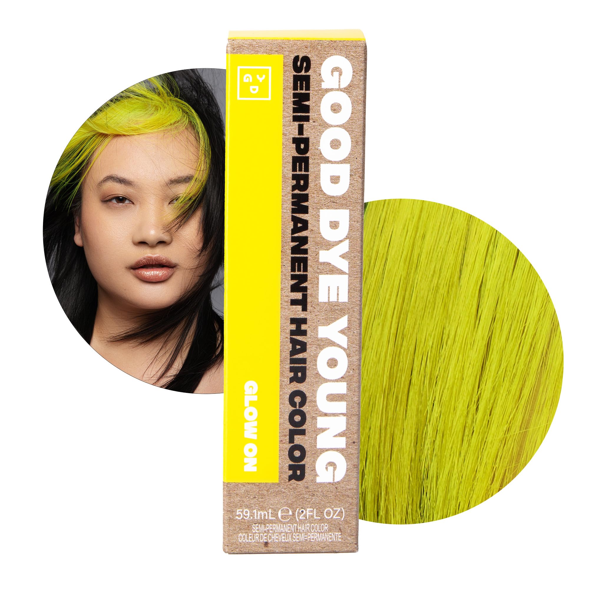 Good Dye Young bouteille de teinture jaune Glow On pour couleur temporaire UV.