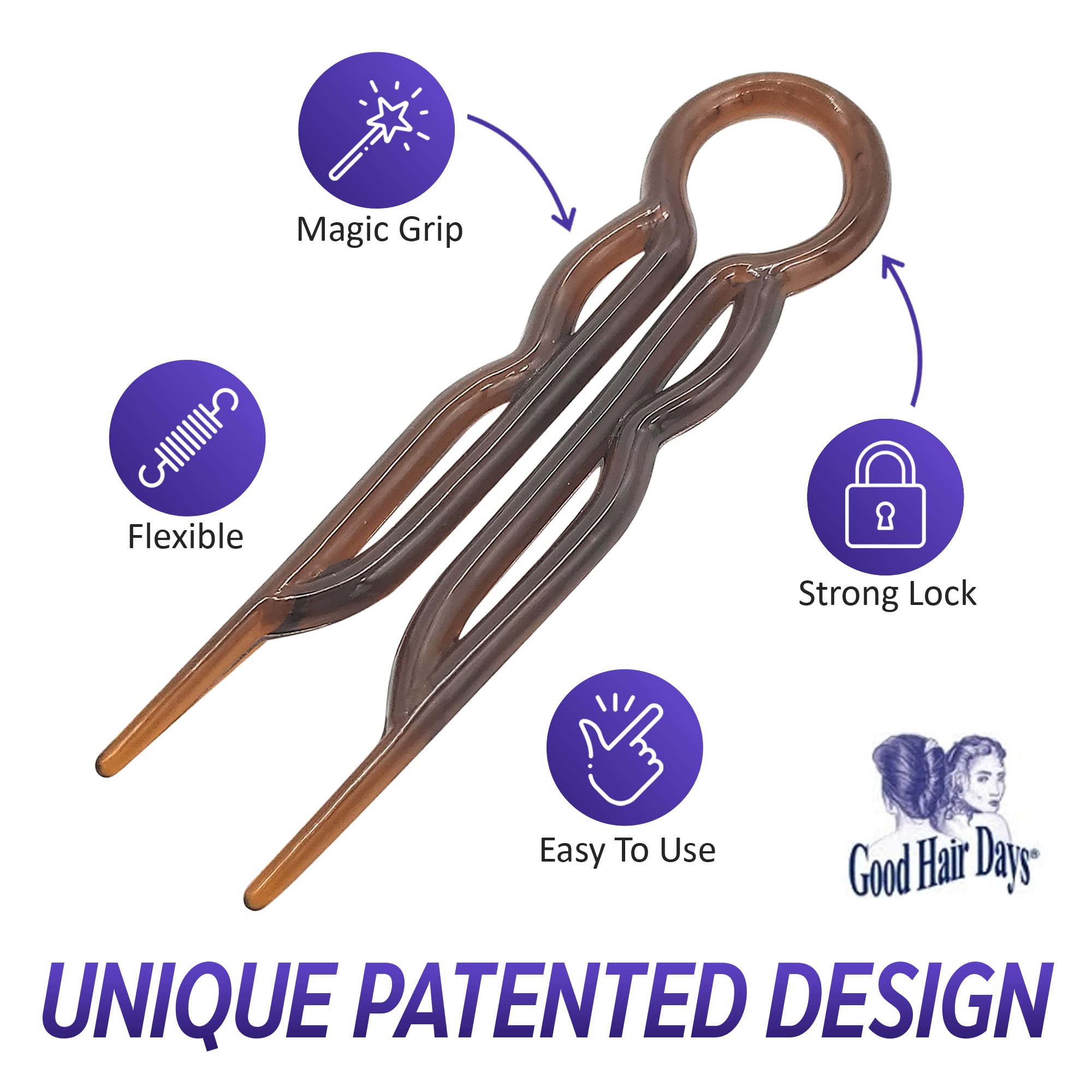 Good Hair Days accessoires pinces cristal, maintien discret pour cheveux fins ou épais
