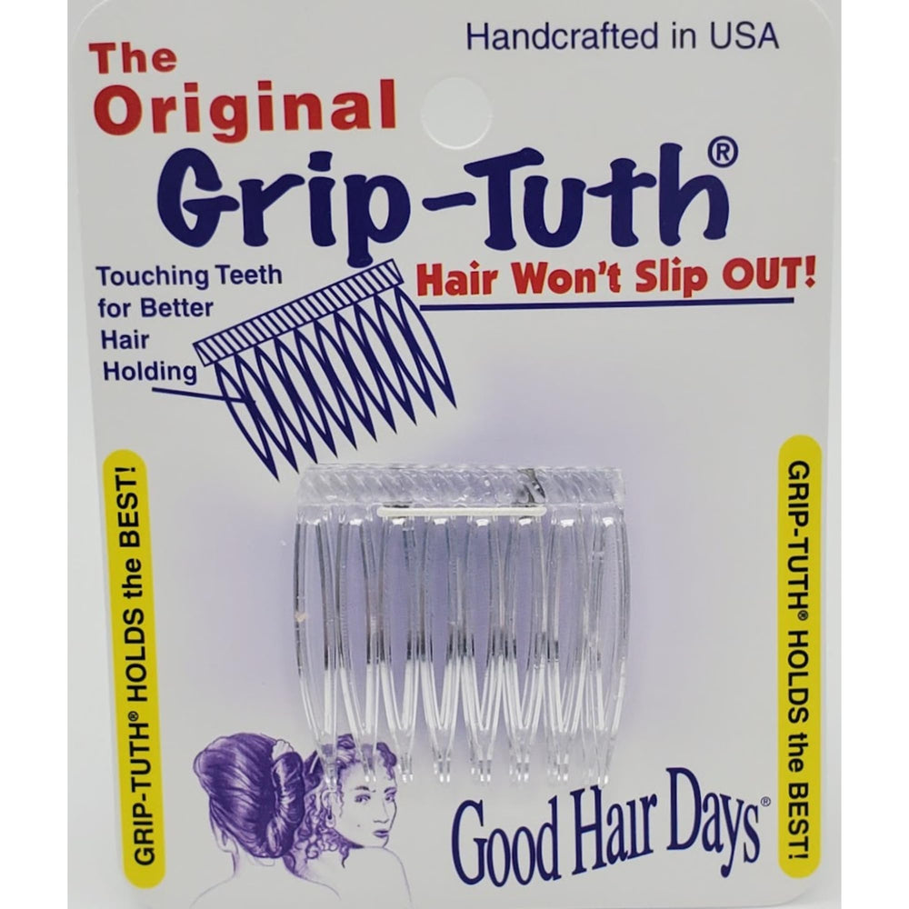 Good Hair Days Grip-Tuth Crystal ensemble de deux pinces, fini clair qui brille doucement