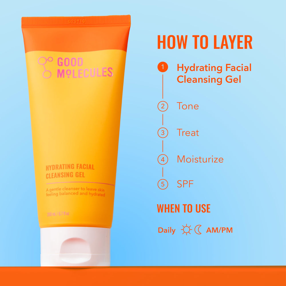 Application matin et soir avec Good Molecules pour nettoyer en douceur.