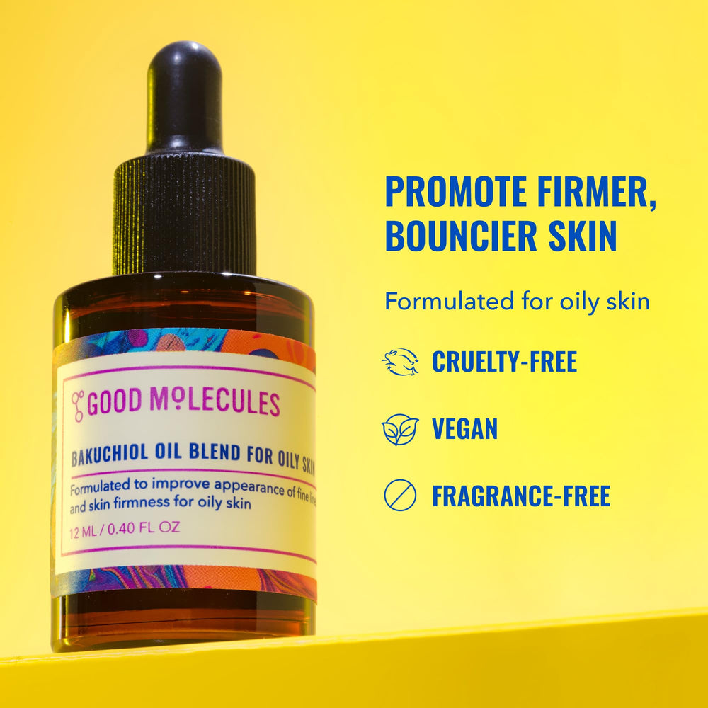 Good Molecules Bakuchiol Oil – texture rapide d absorption, teint lumineux.