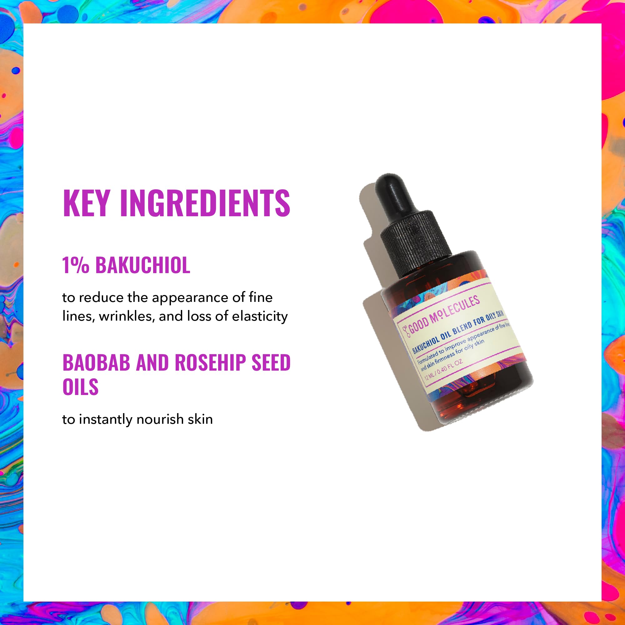 Good Molecules Bakuchiol Oil – huile baobab et huile de rose musquée pour nourrir sans excès.