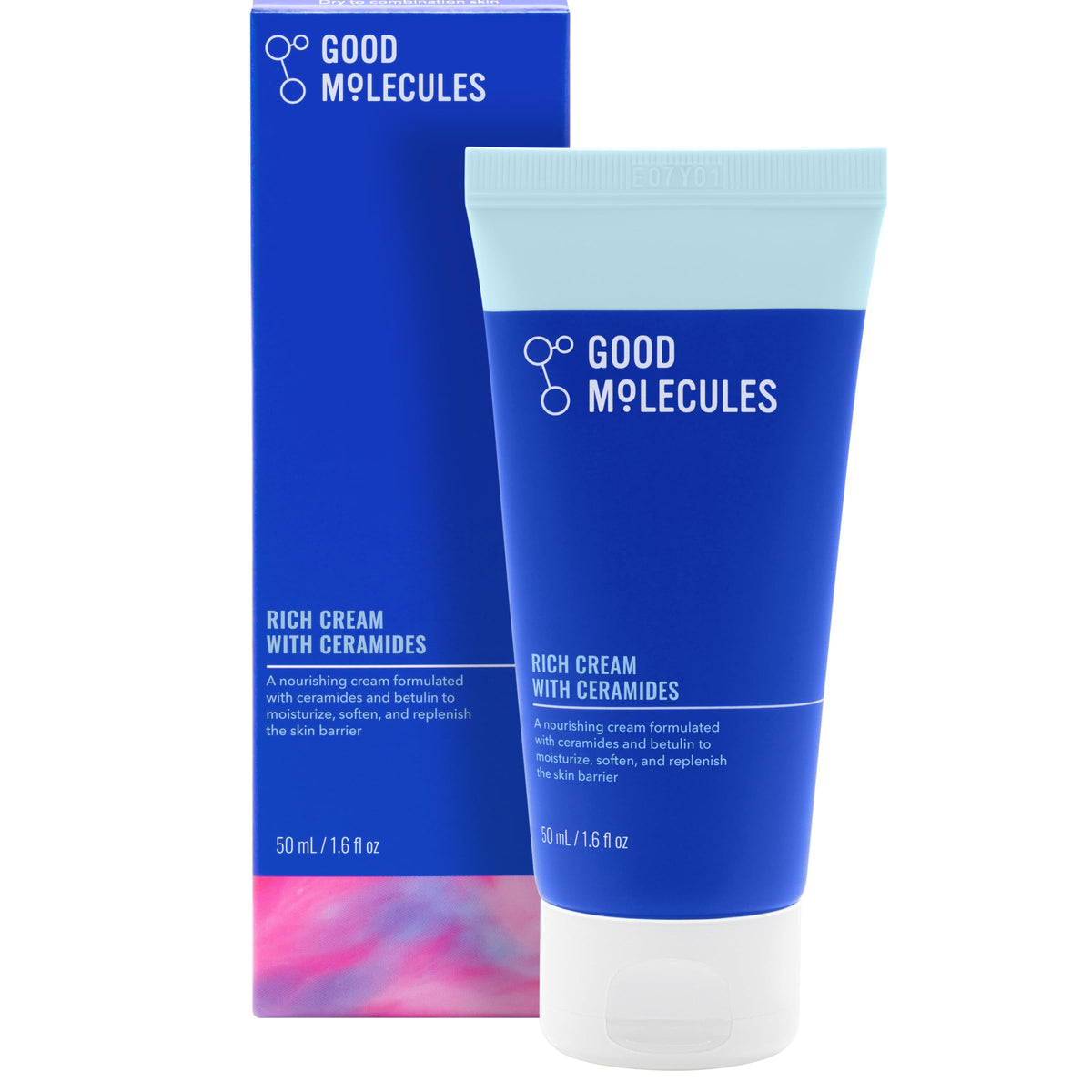 Good Molecules Crème riche céramides – bouteille, hydratation durable pour peau sèche.
