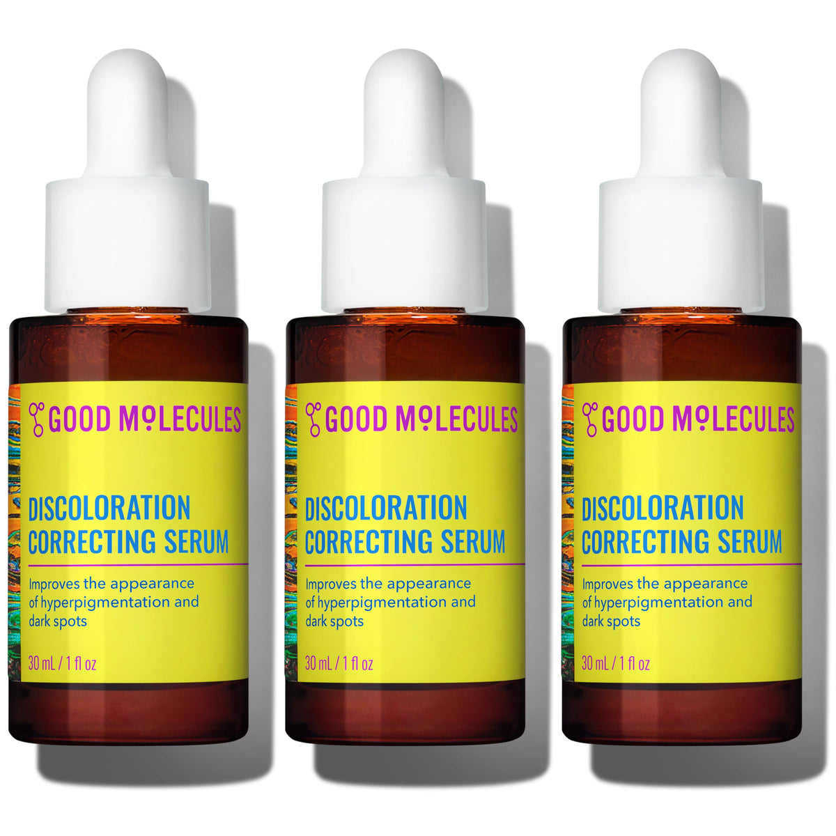 Good Molecules Discoloration Correcting Serum, bouteille 30 ml, absorption rapide pour le visage.