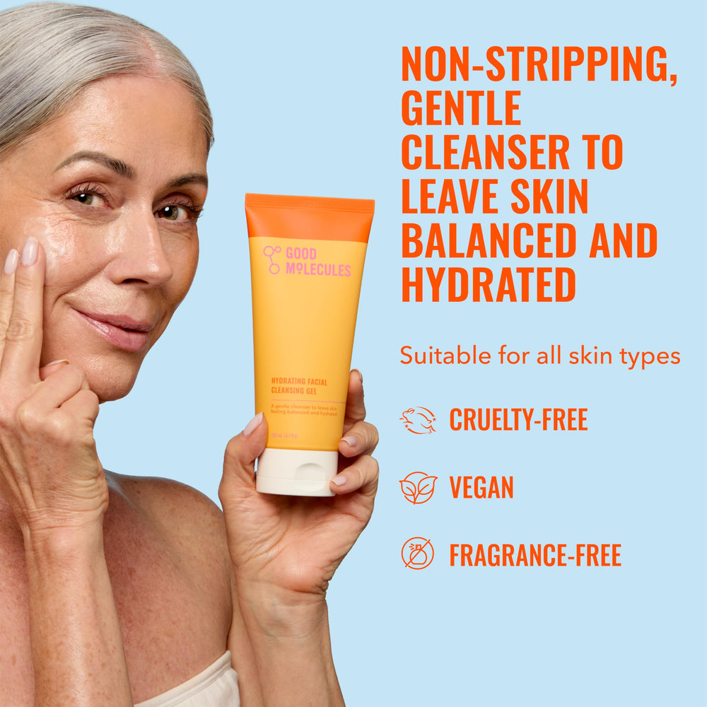 Gel Nettoyant Hydratant Good Molecules avec extrait d’ananas clarifie sans dessécher.