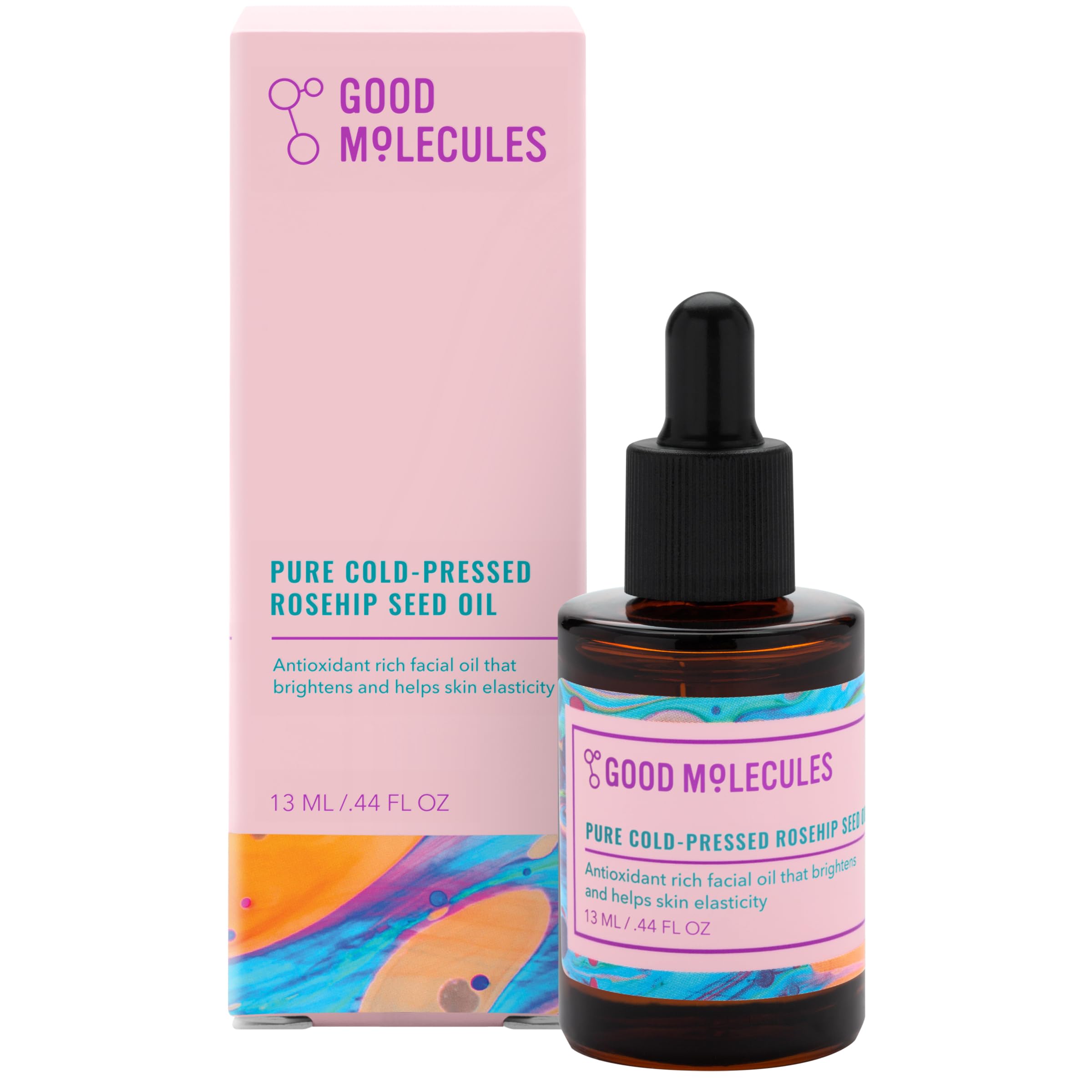 Good Molecules huile de rose musquée en flacon, hydratation légère pour la peau.