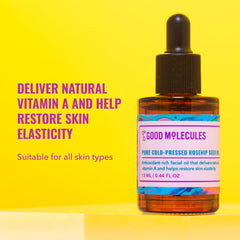 Good Molecules huile de rose musquée avec pipette, dosage précis pour l hydratation.