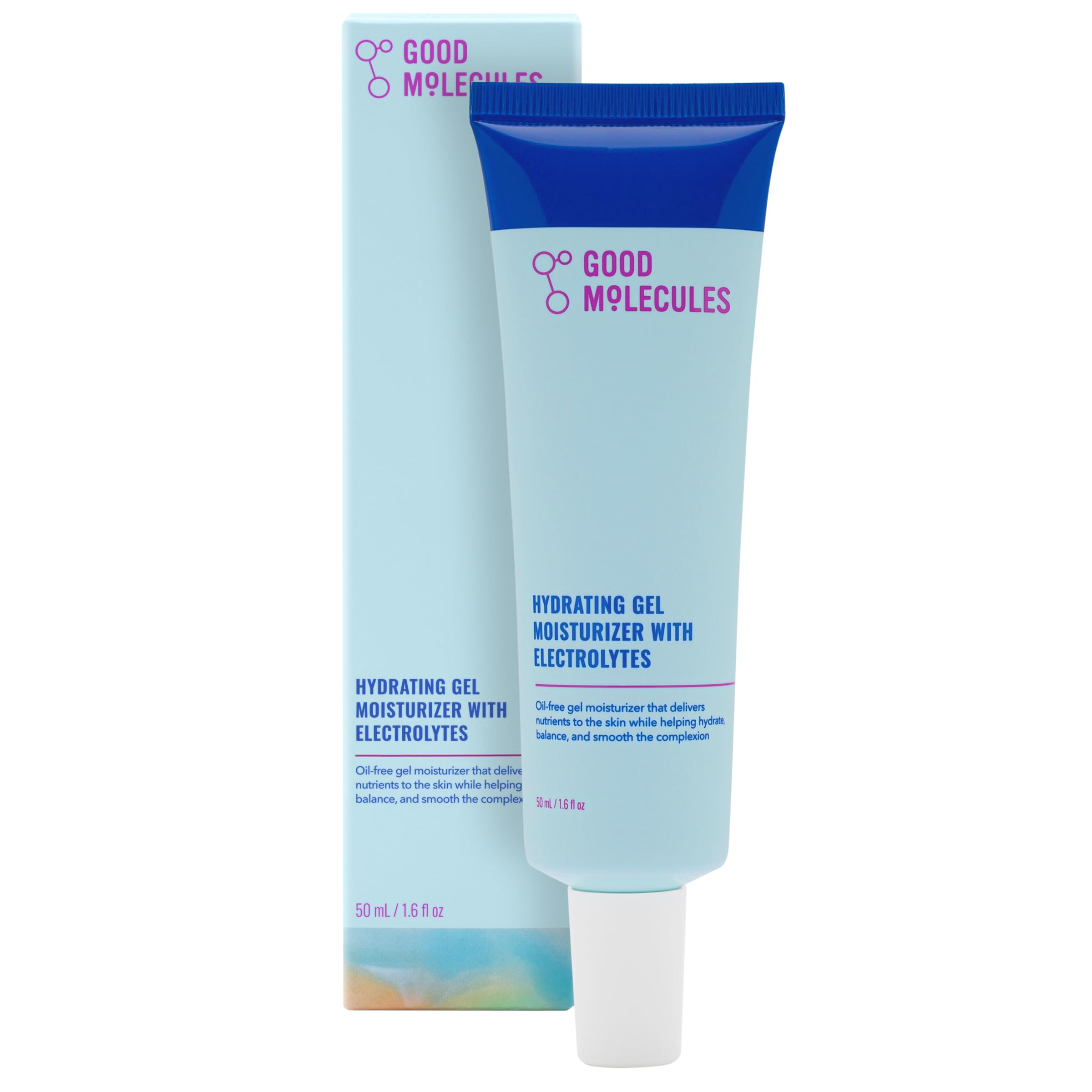 Good Molecules Hydrating Gel Moisturizer : bouteille visible, hydratation légère et absorption rapide