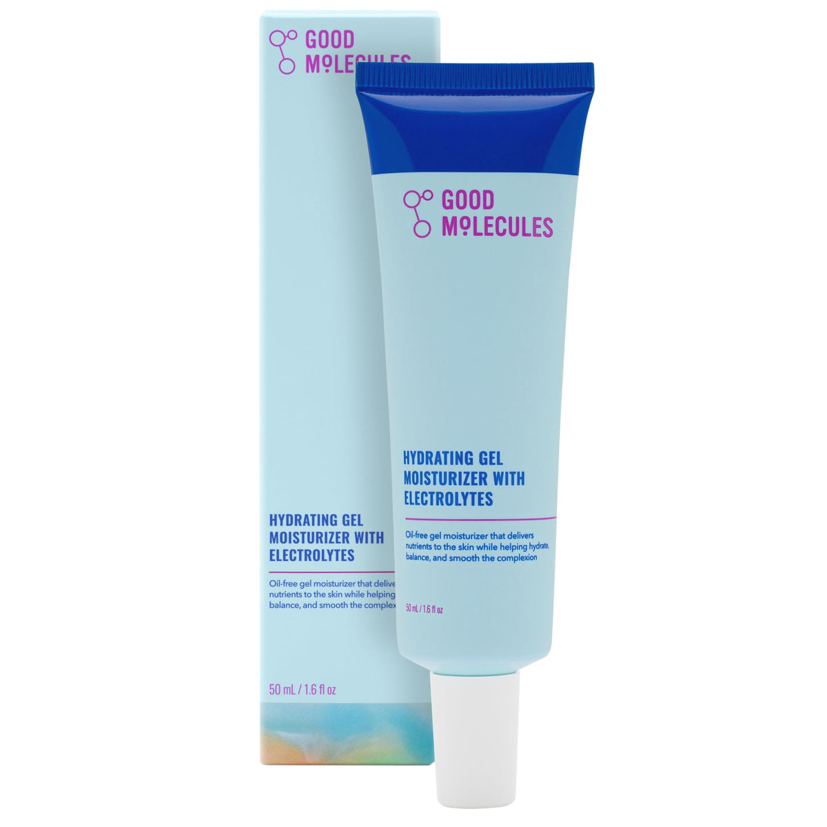 Good Molecules Hydrating Gel Moisturizer : bouteille visible, hydratation légère et absorption rapide