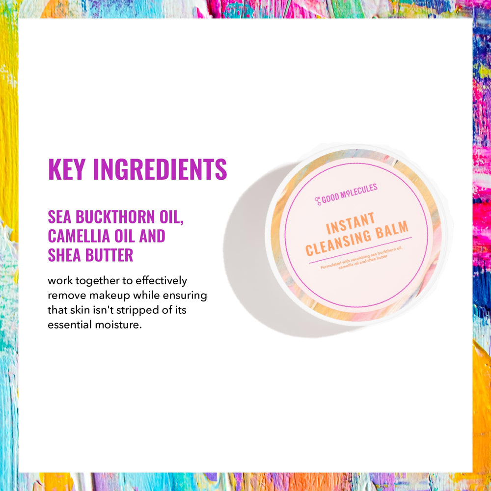 Good Molecules Instant Cleansing Balm massaged on dry skin before cleansing