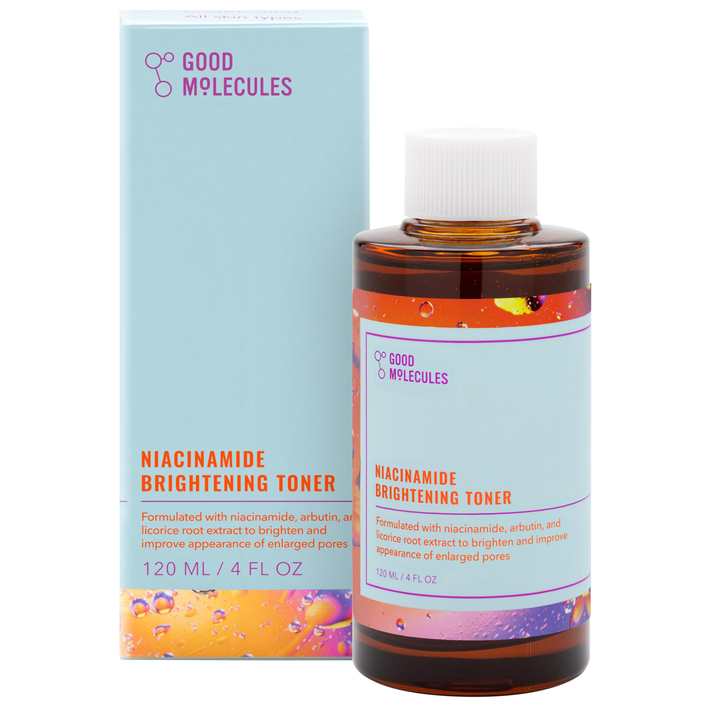 Good Molecules Niacinamide Brightening Toner – bouteille, application douce pour teint uniforme