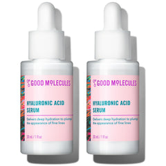 Good Molecules sérum acide hyaluronique pack 2x30 ml, flacons hydratants.