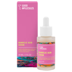 Good Molecules Sérum acide mandélique - flacon illustrant l'exfoliation douce et l'hydratation