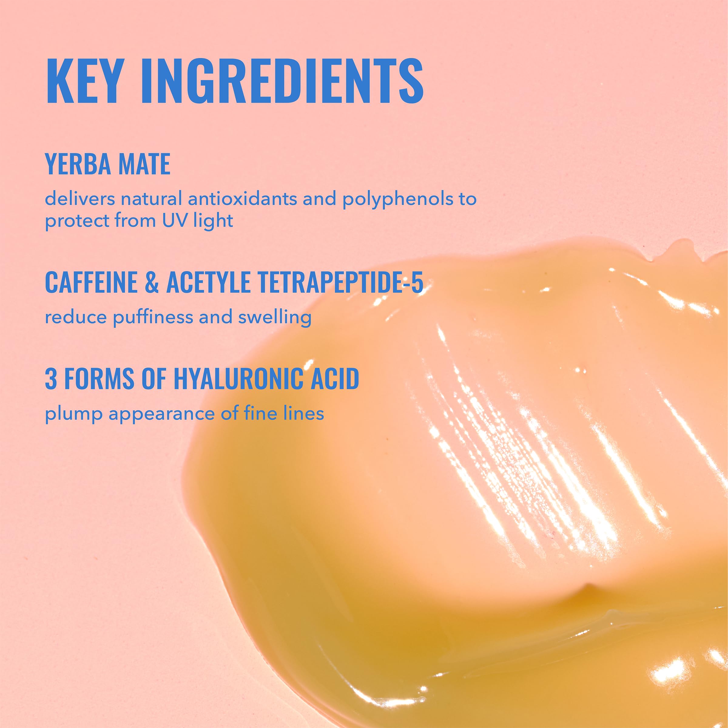 Good Molecules Yerba Mate Wake Up Eye Gel tube-dispense demonstrates quick morning refresh