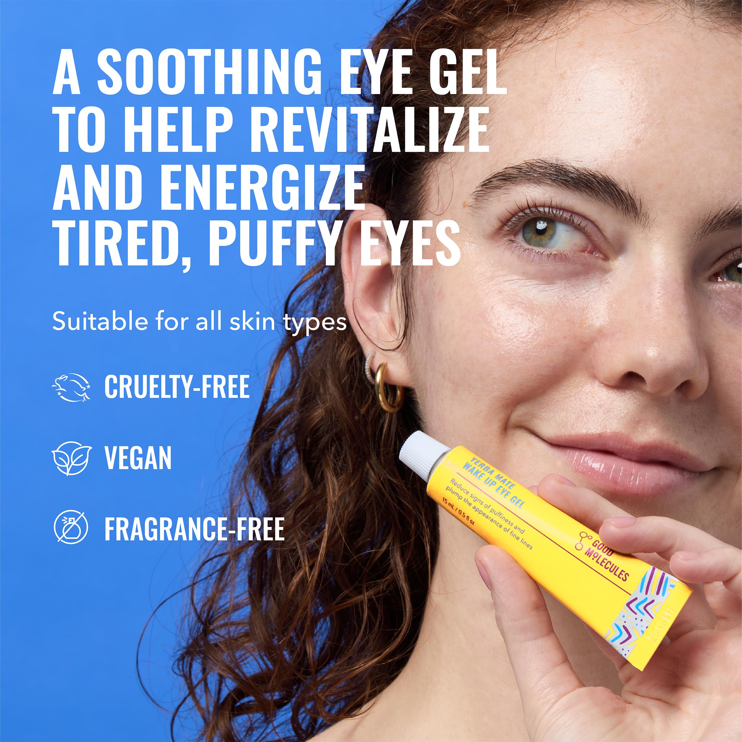 Good Molecules Yerba Mate Wake Up Eye Gel pack outer box highlights three-pack value