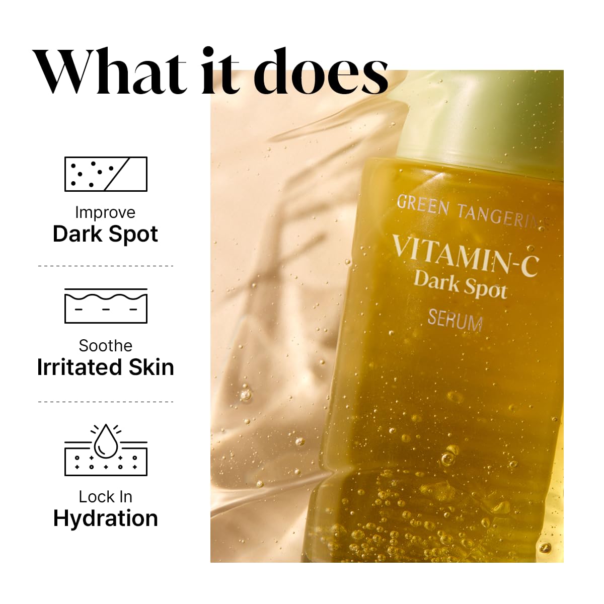 GOODAL serum ingrédients mandarine-verte extrait, potentiel antioxydant pour votre routine soin.