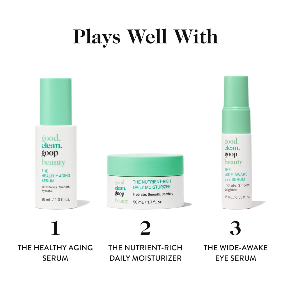 good.clean.goop dermatologue-teste: testé dermatologiquement et sans parfum synthétique