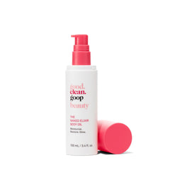 Élixir Nu Good Clean Goop – huile-corps absorption rapide pour peau hydratée et lumineuse.