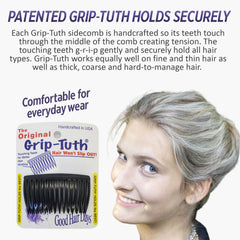 Good Hair Days Grip-Tuth ensemble de pinces latérales en écaille tortue pour coiffages variés.