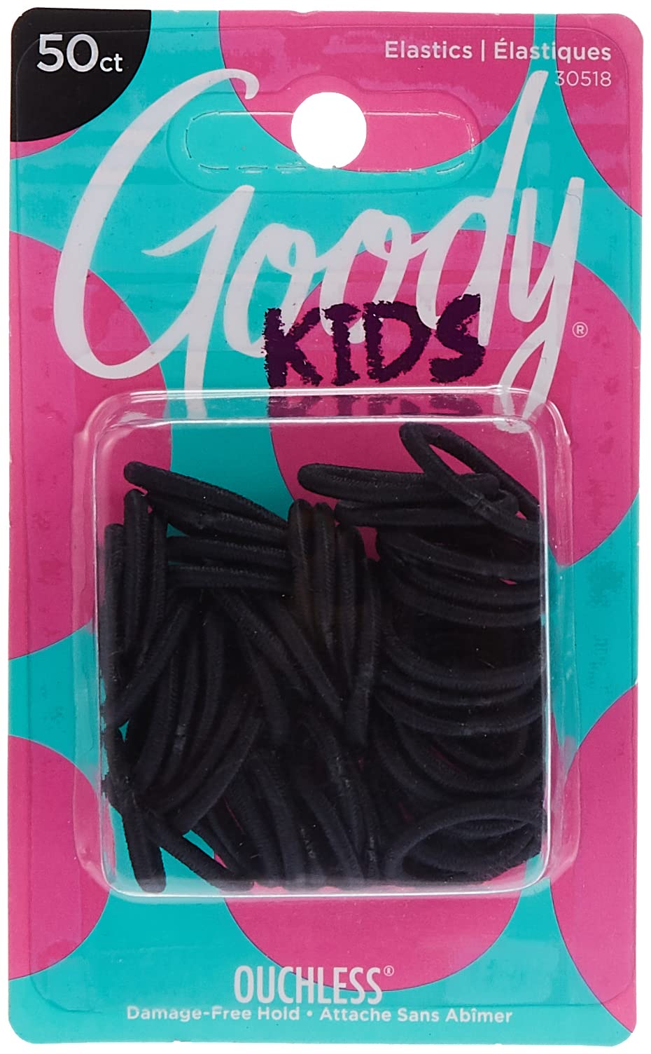 Goody elastiques mini tressés sans douleur, ensemble de 50 pièces pour un maintien discret