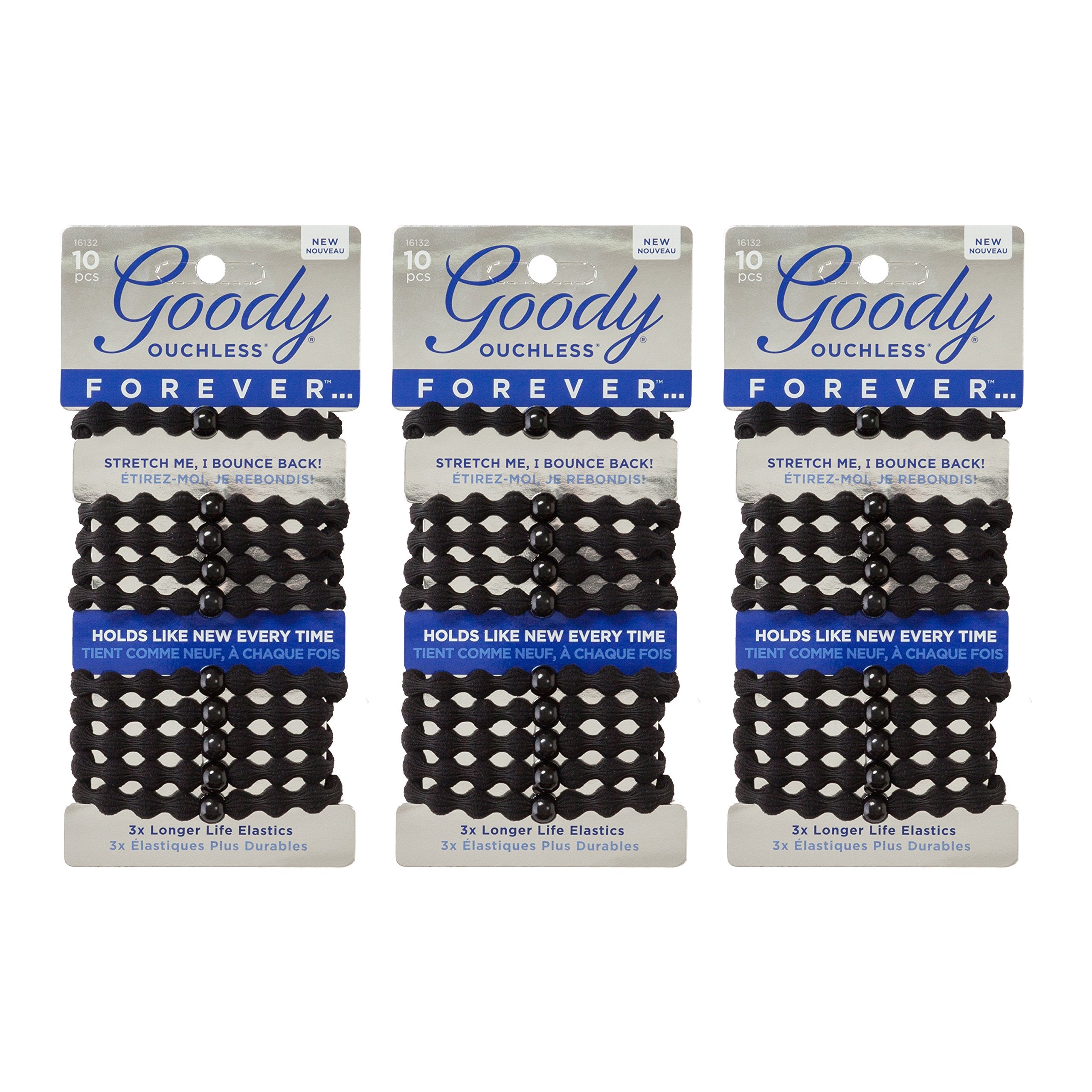 GOODY Ouchless Hair Forever – élastiques tressés dans le pack, tenue durable pour cheveux confiants