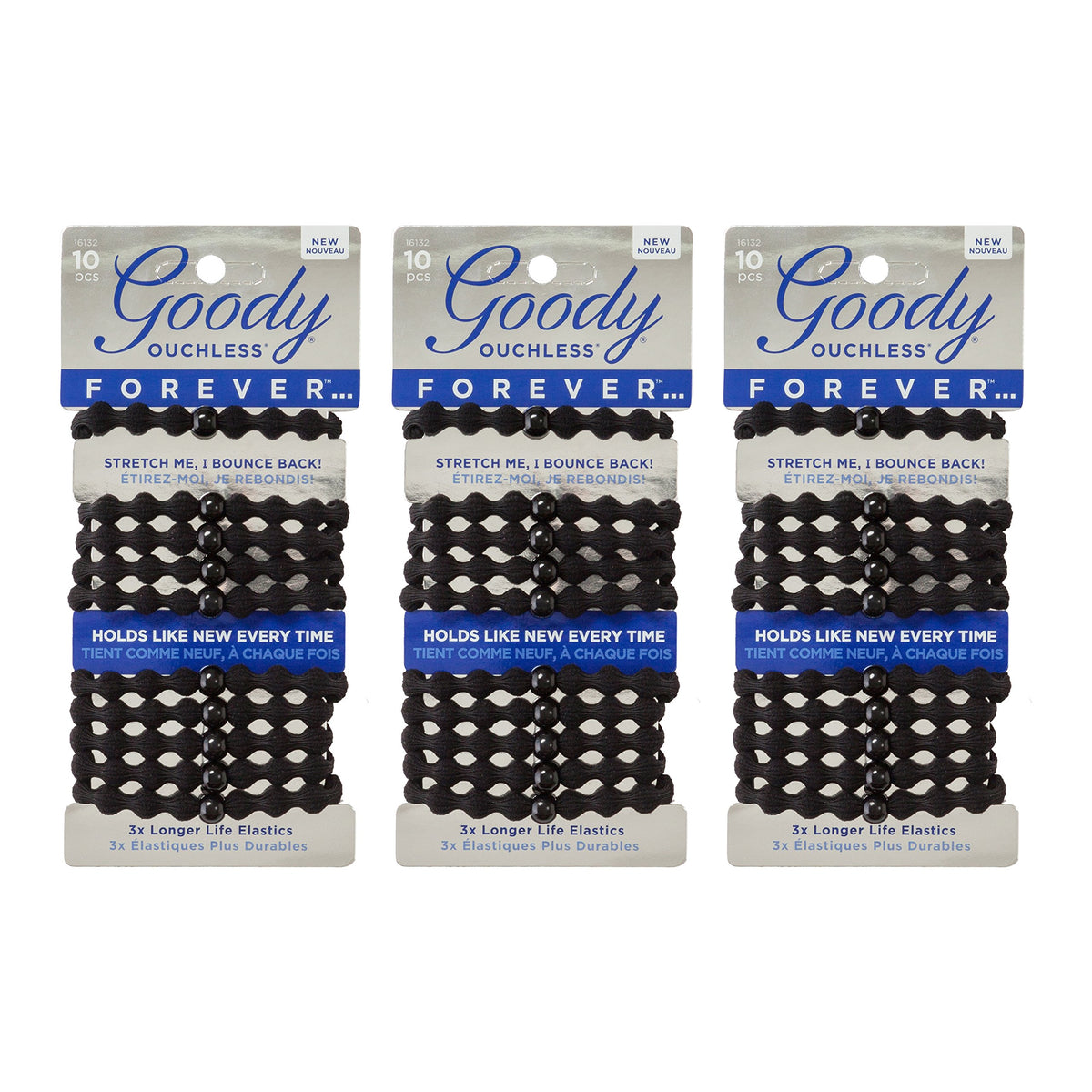 GOODY Ouchless Hair Forever – élastiques tressés dans le pack, tenue durable pour cheveux confiants