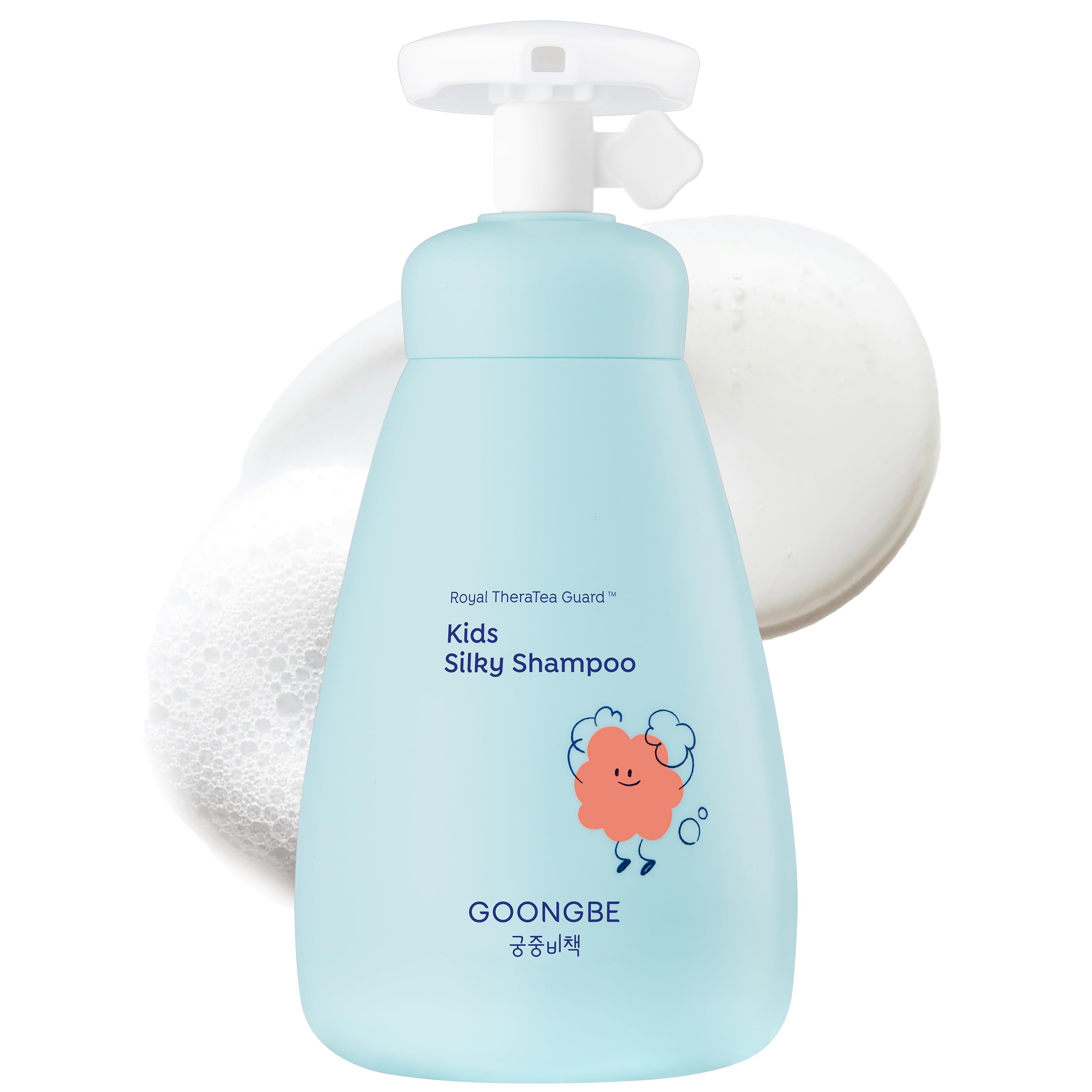 GOONGBE Shampoing démêlant pour enfants sur flacon, démêle rapidement.