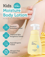GOONGBE lotion hydratante enfant, application rapide et texture légère pour la peau.