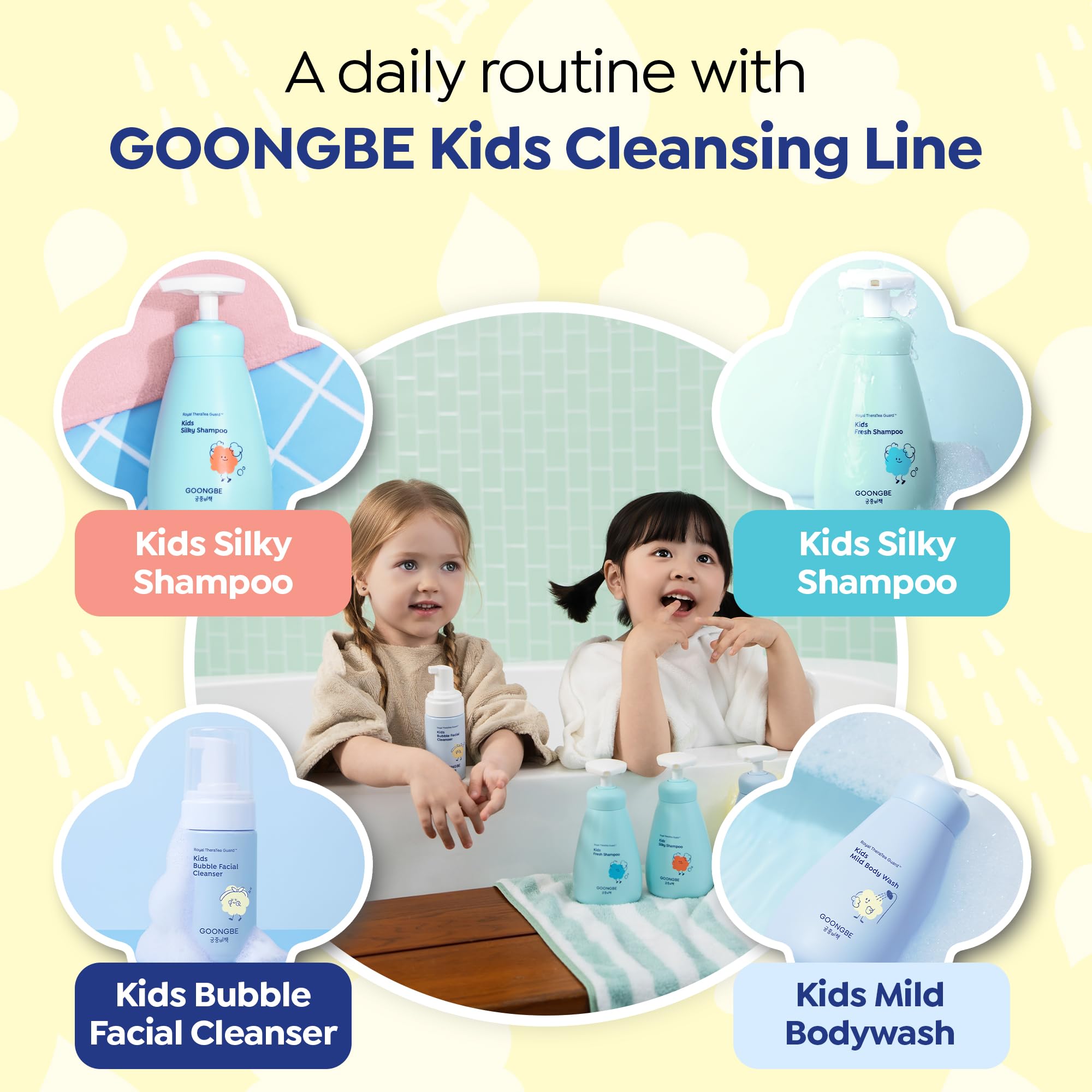 GOONGBE rinçage rapide pour cheveux propres et légers.