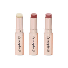 Goop baume à lèvres trio dans une boîte chic, hydratation rapide pour lèvres sèches